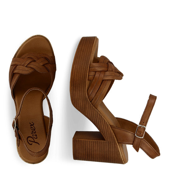 Γυναικεία Δερμάτινα Πέδιλα Mε Τακούνι Parex 11627150