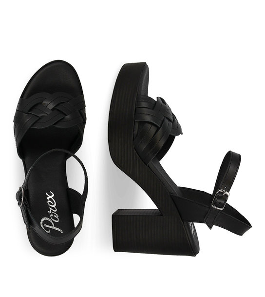 Γυναικεία Δερμάτινα Πέδιλα Mε Τακούνι Parex 11627150