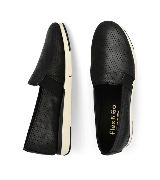 Womens Slip On Shoes Leather Flex & Go Fast Action St1126