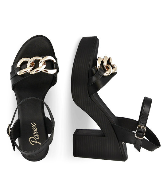 Γυναικεία Δερμάτινα Πέδιλα Mε Τακούνι Parex 11627153