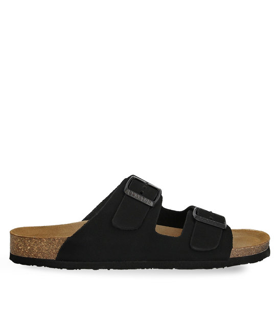 Womens Leather Sandals Plakton 180010 Negro