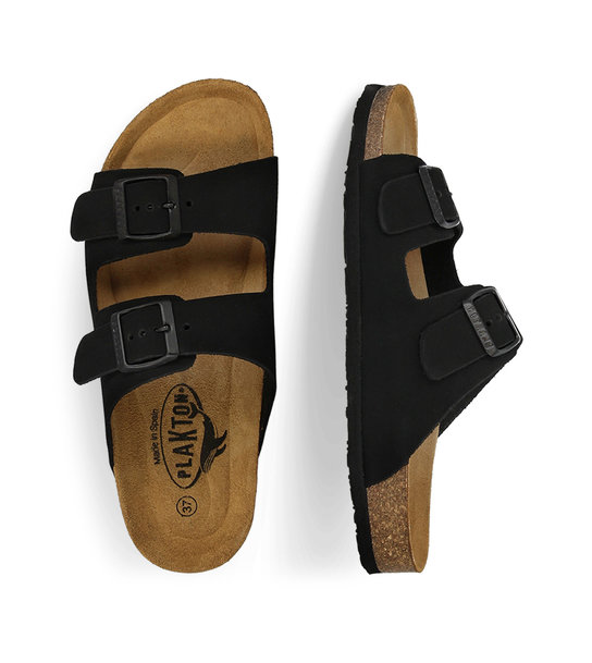 Womens Leather Sandals Plakton 180010 Negro