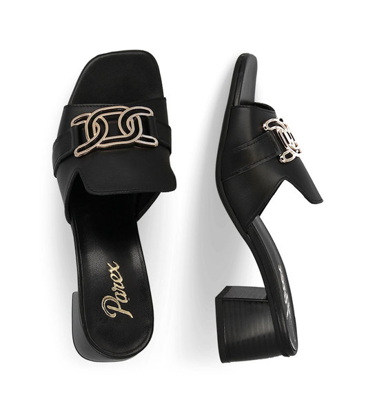 Γυναικεία Δερμάτινα Mule Με Τακούνι Parex 13027004