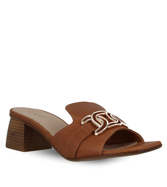 Women's Leather Heeled Mules Parex 13027004