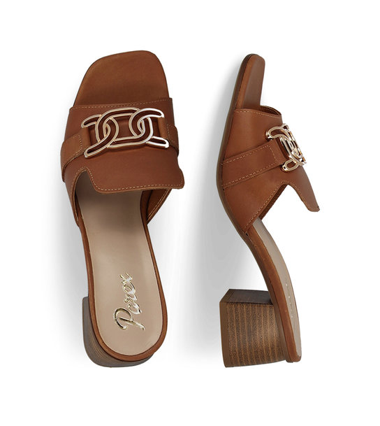 Γυναικεία Δερμάτινα Mule Με Τακούνι Parex 13027004