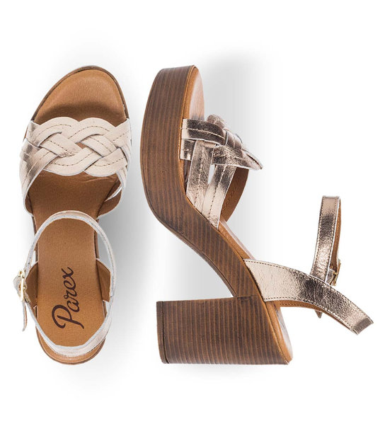 Γυναικεία Δερμάτινα Πέδιλα Mε Τακούνι Parex 11627150