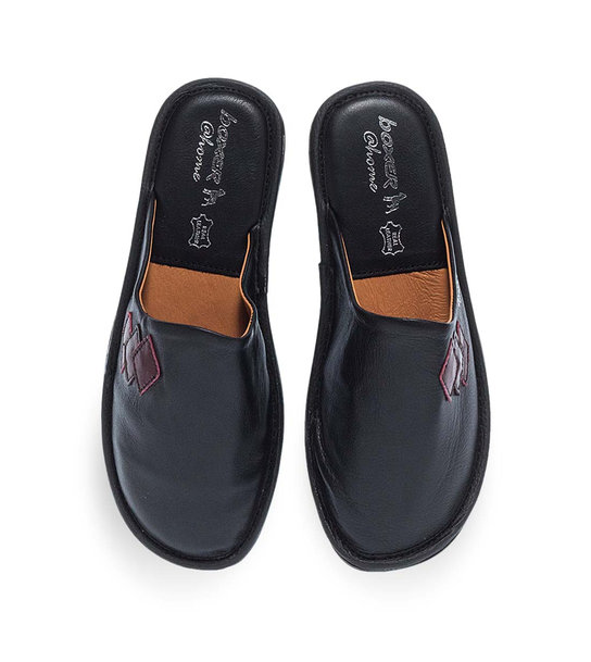 Women's Leather House Slippers Boxer 68032-10011