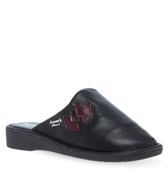 Womens Leather House Slippers Boxer 68032-10011