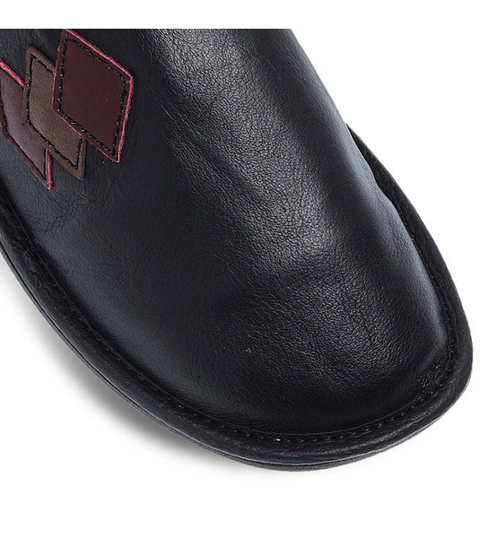 Womens Leather House Slippers Boxer 68032-10011