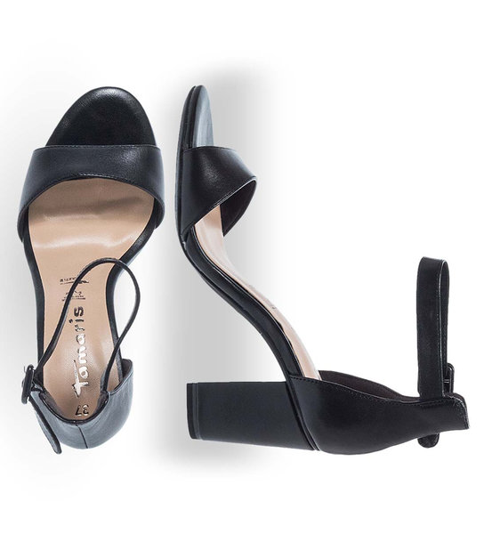 Γυναικεία Δερμάτινα Πέδιλα Με Τακούνι Tamaris 1-1-28326-42 001