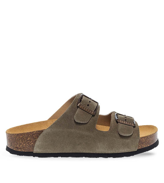 Γυναικεία Δερμάτινα Σανδάλια Plakton 340010 Light Kaki 717 X