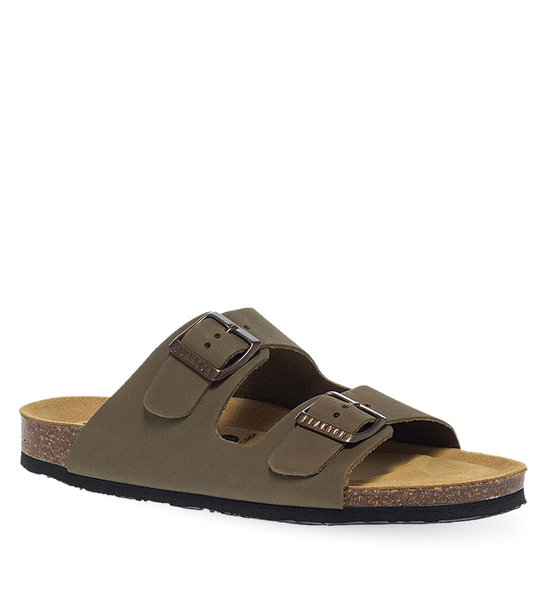 Γυναικεία Δερμάτινα Σανδάλια Plakton 180010 Kaki