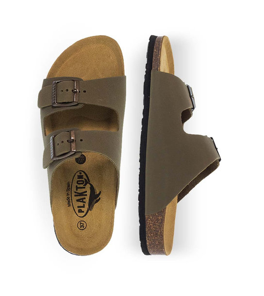 Womens Leather sandals Plakton 180010 Kaki