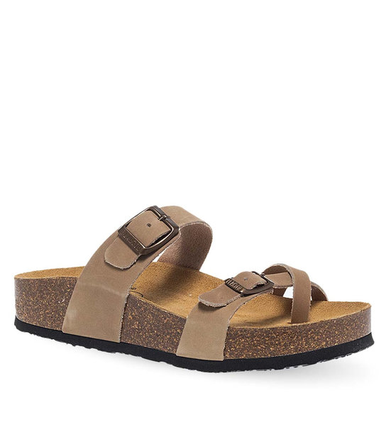 Γυναικεία Δερμάτινα Σανδάλια Plakton 341032 Taupe