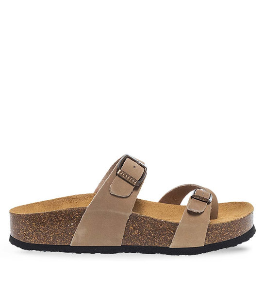 Womens Leather sandals Plakton 341032 Taupe