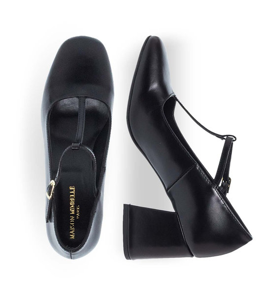 Womens Leather Mary Jane Shoes Maison Minrelle 13230007