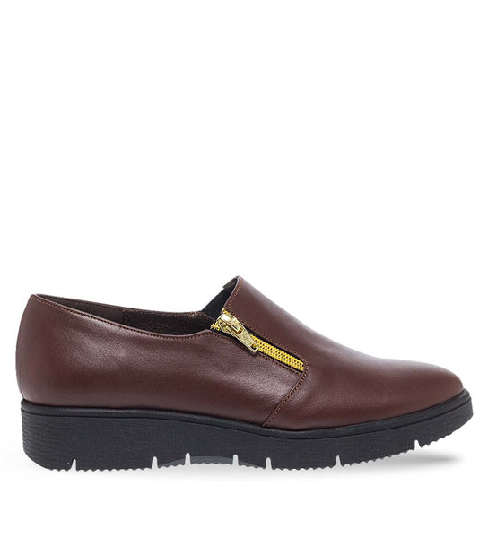 Womens Leather Slip On Shoes Parex 12930029