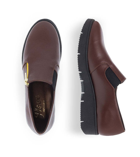 Womens Leather Slip On Shoes Parex 12930029