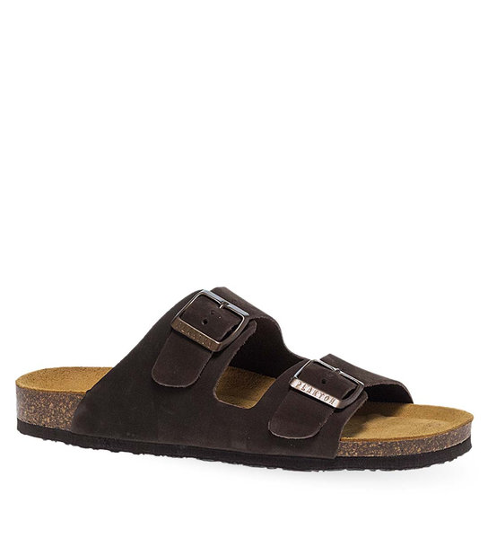 Γυναικεία Δερμάτινα Σανδάλια Plakton 180010 Marron Sa