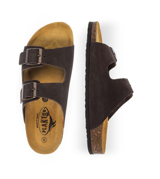 Womens Leather Sandals Plakton 180010 Marron Sa