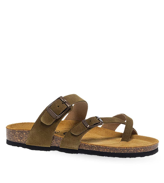 Γυναικεία Δερμάτινα Σανδάλια Plakton 181032 Military 312 X