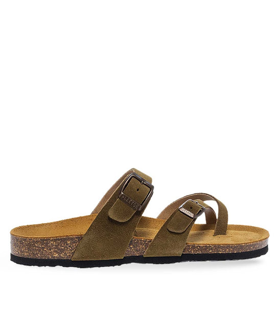 Γυναικεία Δερμάτινα Σανδάλια Plakton 181032 Military 312 X