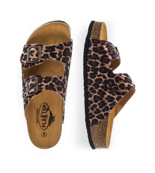 Γυναικεία Δερμάτινα Σανδάλια Plakton 340010 No 5 Leopard
