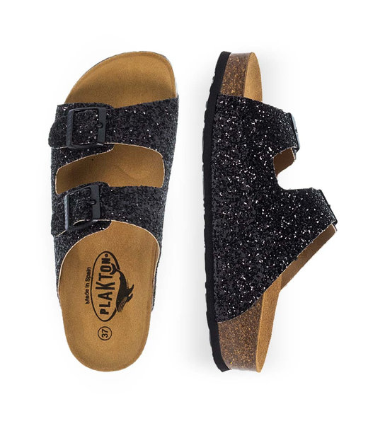 Womens Leather Sandals Plakton 340010 Negro 30