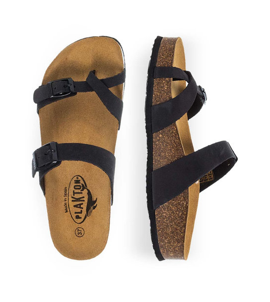 Γυναικεία Δερμάτινα Σανδάλια Plakton 341032 Negro