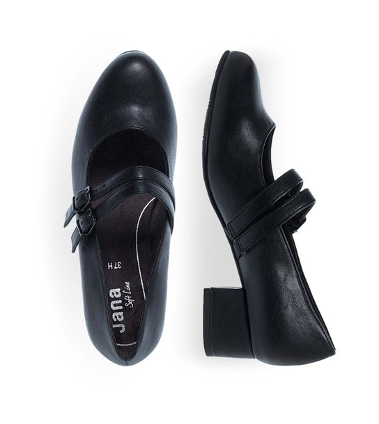 Women's Mary Jane Shoes Jana Softline 8-24366-45 022 - ΜΑΥΡΟ | Parex