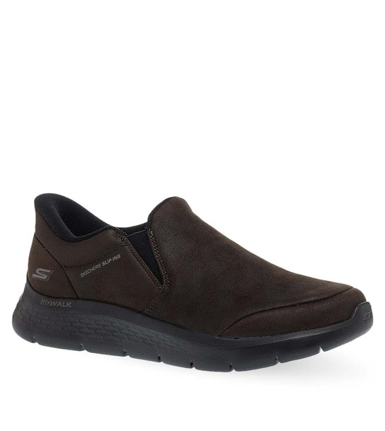 Ανδρικά Δερμάτινα Slip On Παπούτσια Skechers 216334_Choc