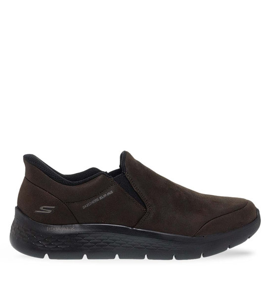 Mens Leather Slip On Shoes Skechers 216334_Choc