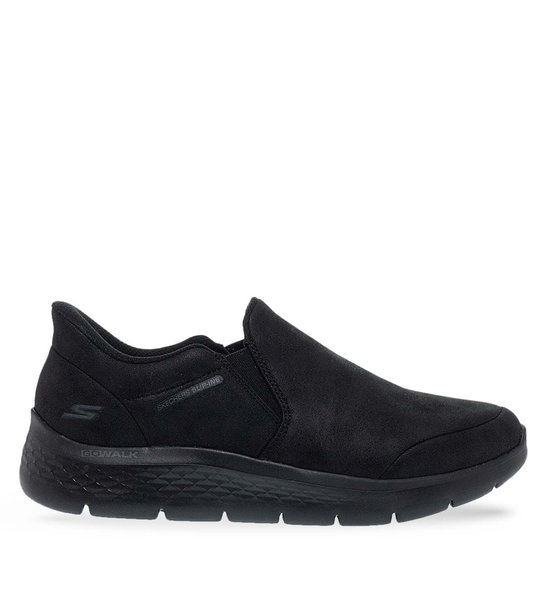 Mens Leather Slip On Shoes Skechers 216334_Bbk