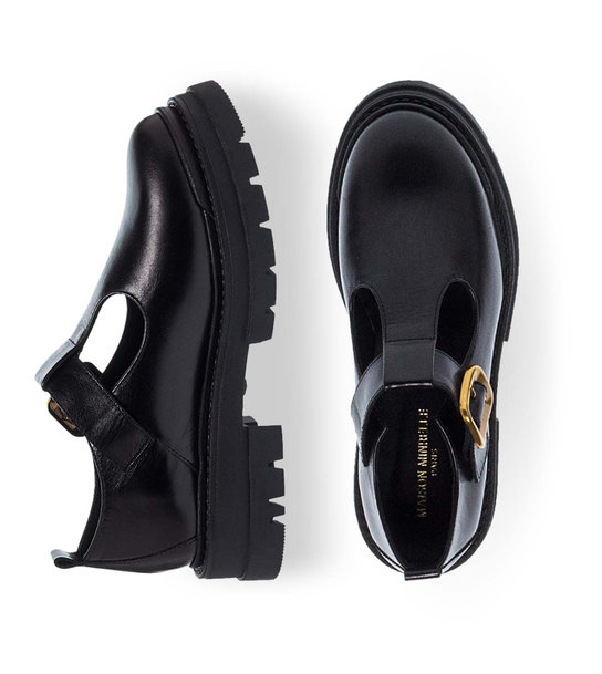 Womens Leather Mary Jane Shoes Maison Minrelle 13232010