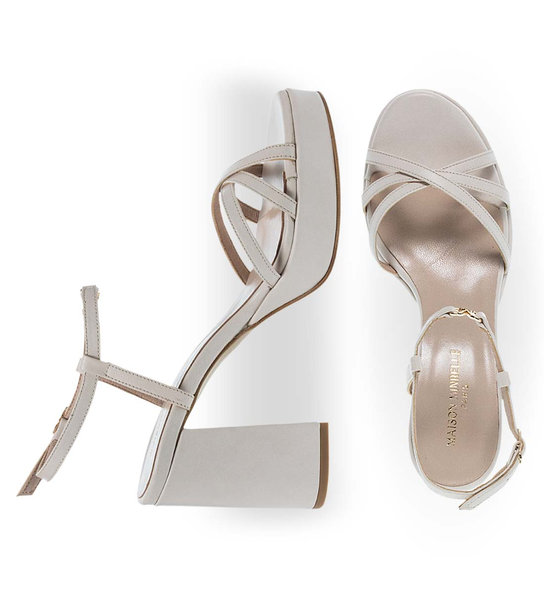 Womens Leather Heeled Sandals Maison Minrelle 11633246