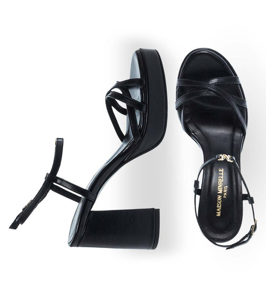 Womens Leather Heeled Sandals Maison Minrelle 11633246