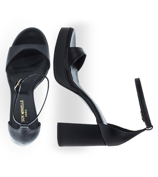 Womens Leather Heeled Sandals Maison Minrelle 11633248