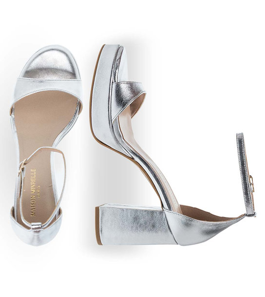 Womens Leather Heeled Sandals Maison Minrelle 11633248