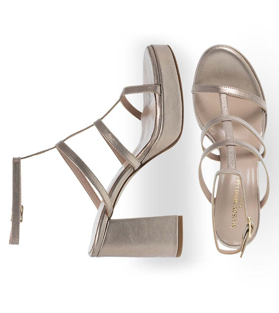 Womens Leather Heeled Sandals Maison Minrelle 11633285