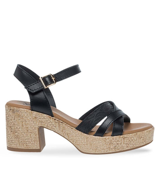Womens Leather Heeled Sandals Parex 11633224