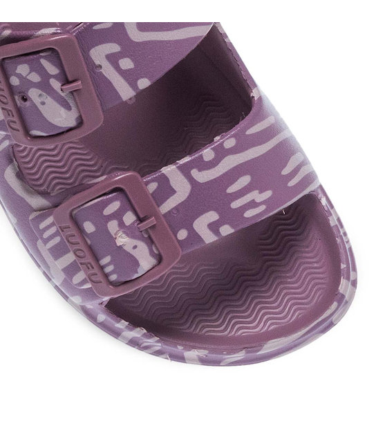 Womens Slides With Two Straps Luofu 11833057