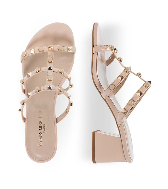 Womens Leather Heeled Sandals Maison Minrelle 11633145