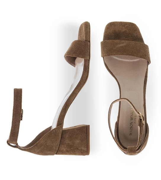 Womens Leather Heeled Sandals Maison Minrelle 11633155