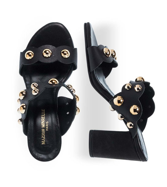 Womens Leather Heeled Sandals Maison Minrelle 11633146