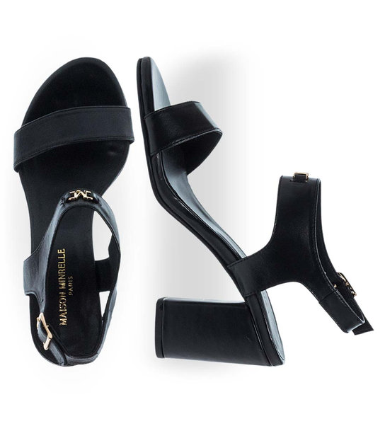 Womens Leather Heeled Sandals Maison Minrelle 11633232
