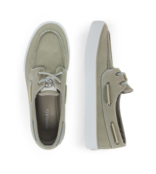Mens Leather Boat Shoes Superdry Sdss26303Su Lily White