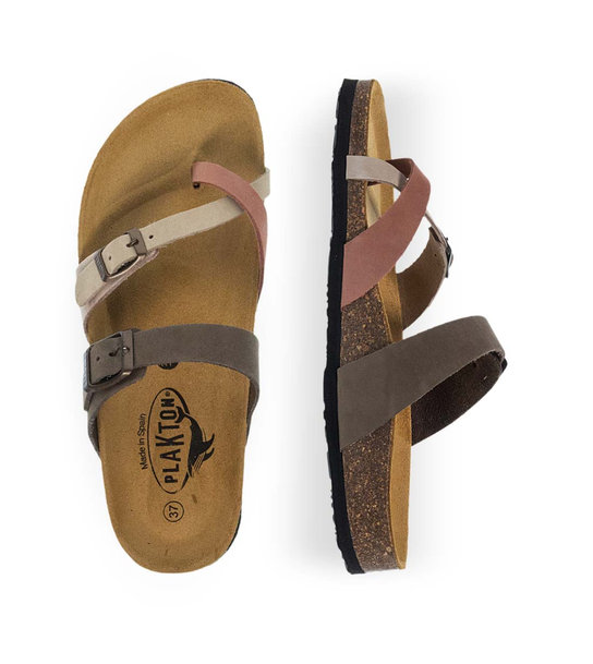 Womens Leather Sandals Plakton 181032 Maquilaj/Hielo/Kak