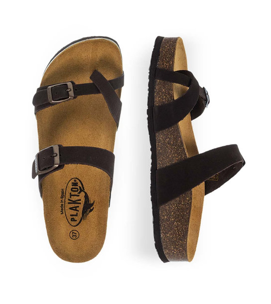 Womens Leather Sandals Plakton 341032 Marron Sa