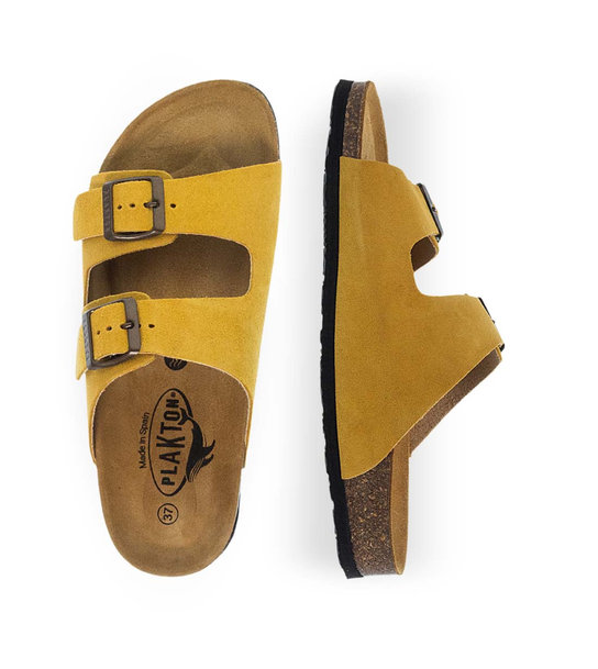 Womens Leather Sandals Plakton 180010 Ocre 648 X