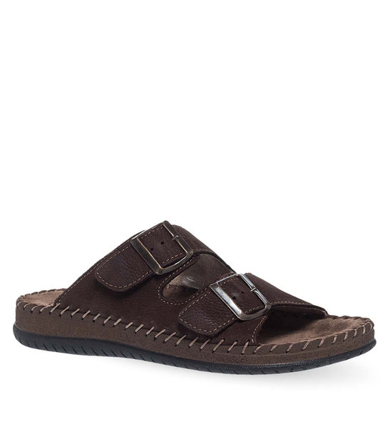 Ανδρικές Δερμάτινες Ανατομικές Παντόφλες 11501002